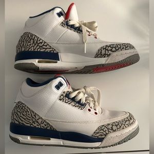 Air Jordan 3 Retro 2016 True Blue Cement/White 854261-106 Size 6Y GS Youth